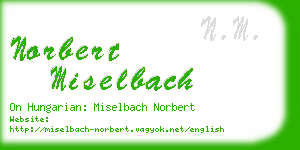 norbert miselbach business card